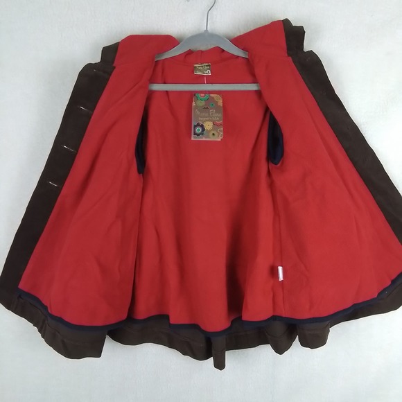 Maria Elena Size 6 Fleece Lined Corduroy Swing Coat in Brown w/ Embroidery‎ - Picture 3 of 12